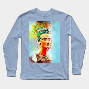 Watercolor Nefertiti Long Sleeve T-Shirt